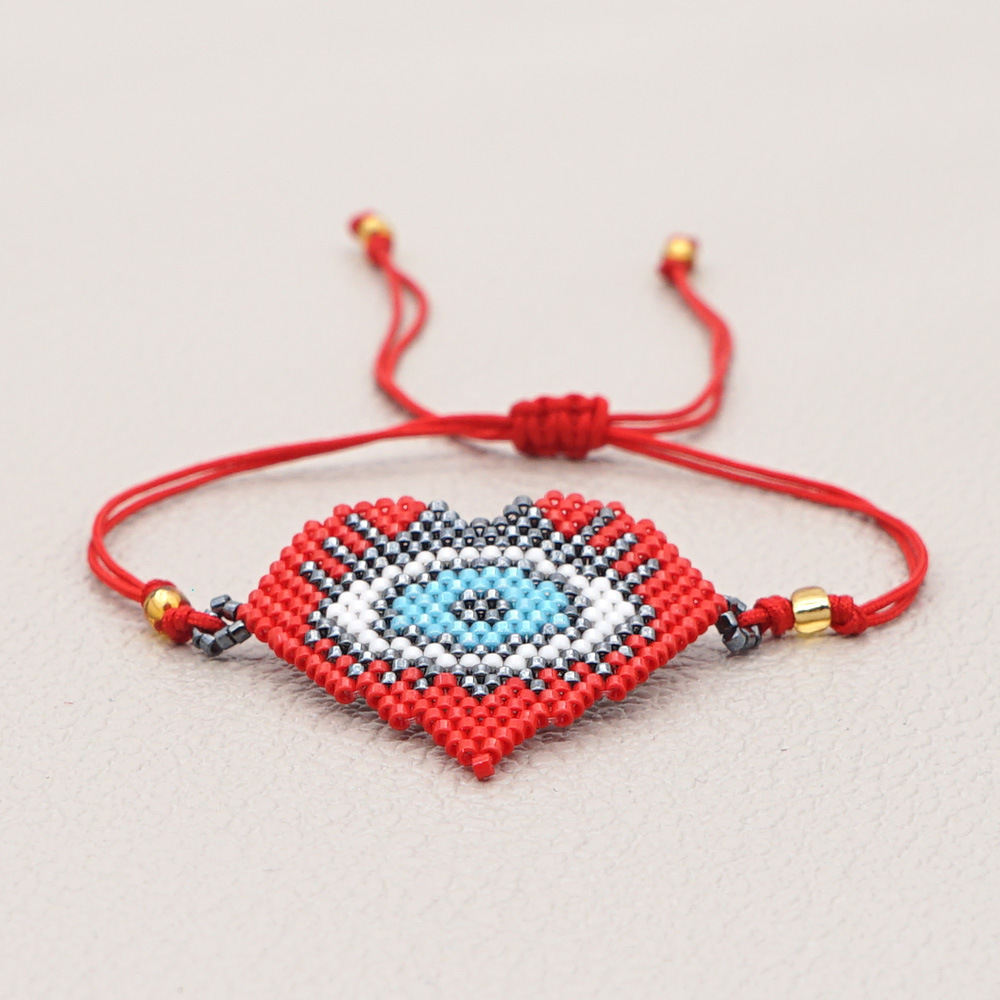 Fashion Beaded Love Eye Rice Beads Hand-woven Bracelet For Women display picture 6