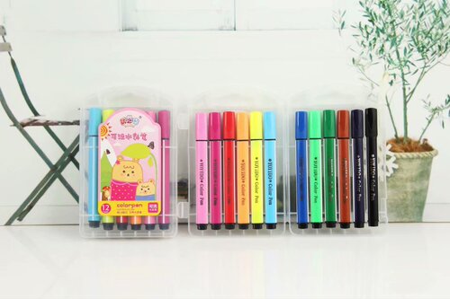 Triangular watercolor pens 12 colors 24 colors 36 colors 48 colors washable children's painting set kindergarten gift box color pens