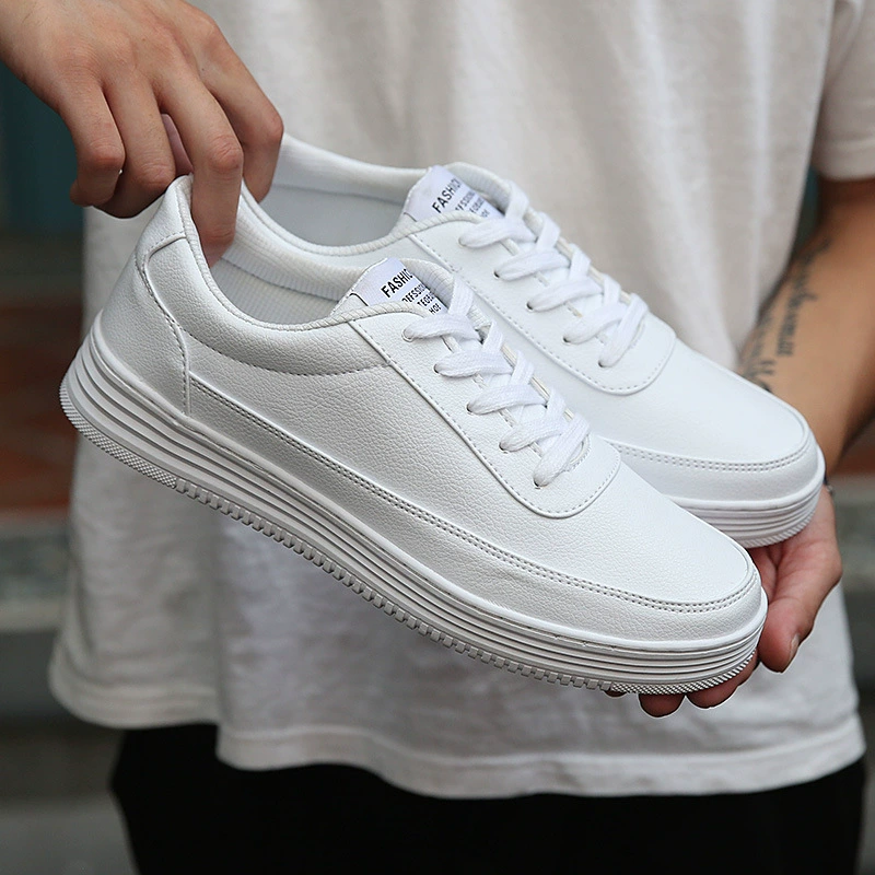Весенние чистые белые кроссовки больших размеров 47 Мужская повседневная обувь 46 Модные корейские белые туфли для студентов и молодежи Спорт 45