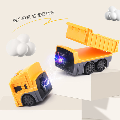 Children's Transformable Engineering Car Baby Brain-Developing Magnetic Blocks Robot Boy Baby Assembly Car Toy Gift