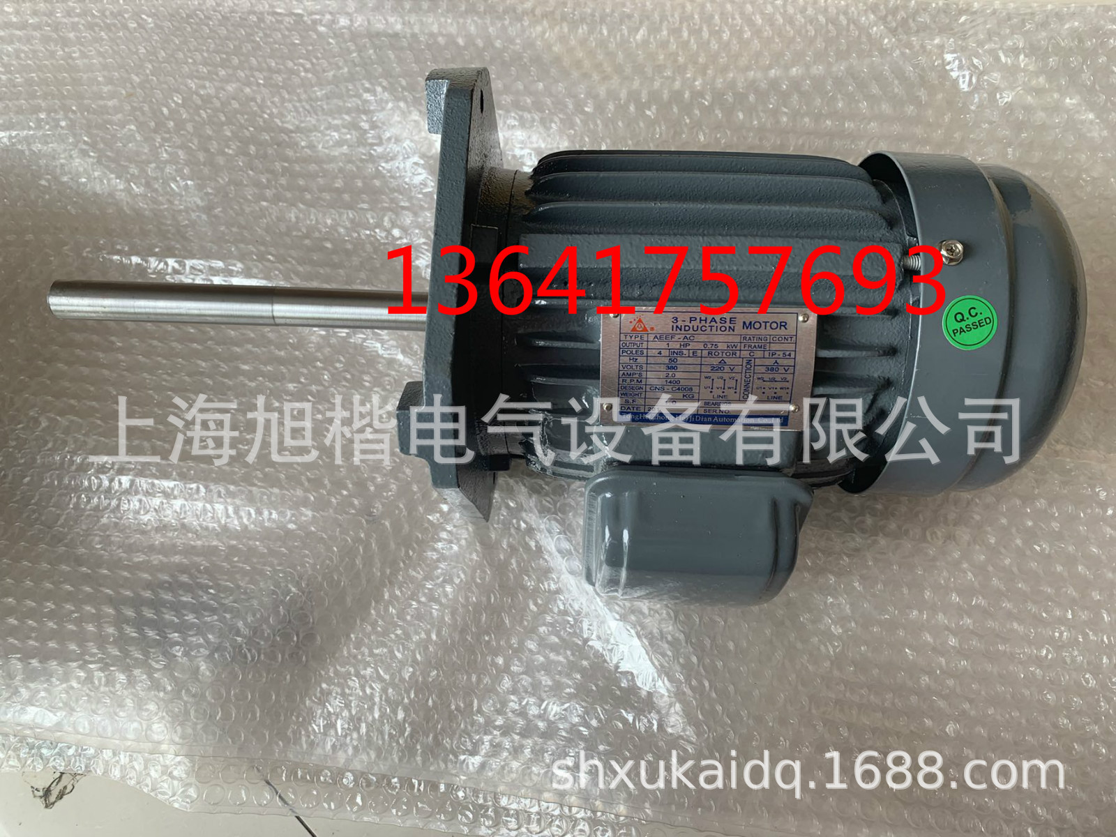 TongHe电机ZhongHe马达 AEEF-AC 1HP 0.75KW POLES 4