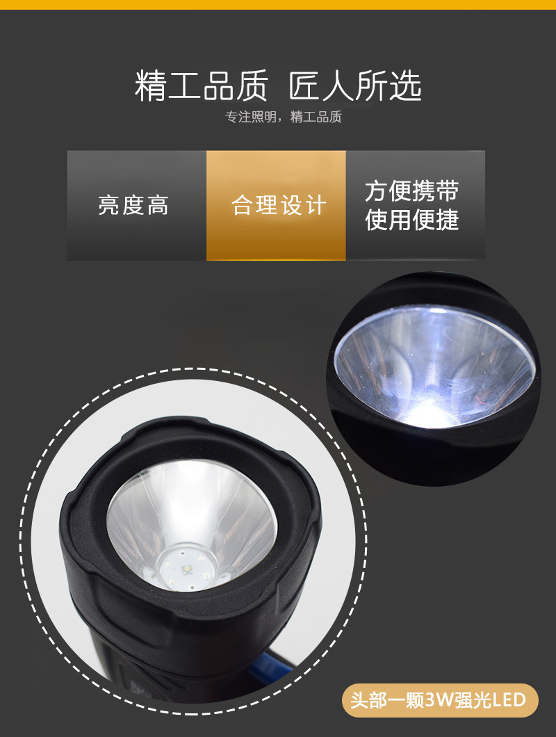 户外远射露营强光聚光灯 手持式强光灯 LED充电式手握聚光灯-阿里巴巴