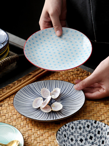 6-inch Japanese-style spit bone garbage slag plate ceramic tableware snack plate bone plate small dish plate supplied by Amazon
