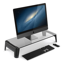 现货高度可调 笔记本电脑显示器增高支架 带USB快充 外贸一件代发