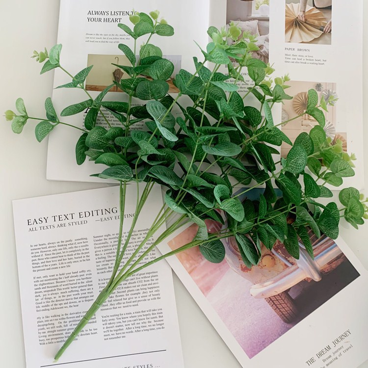 Fábrica directa flor artificial Flor de seda boda decoración del hogar a juego diseño dinero Ye eucalipto flor falsa