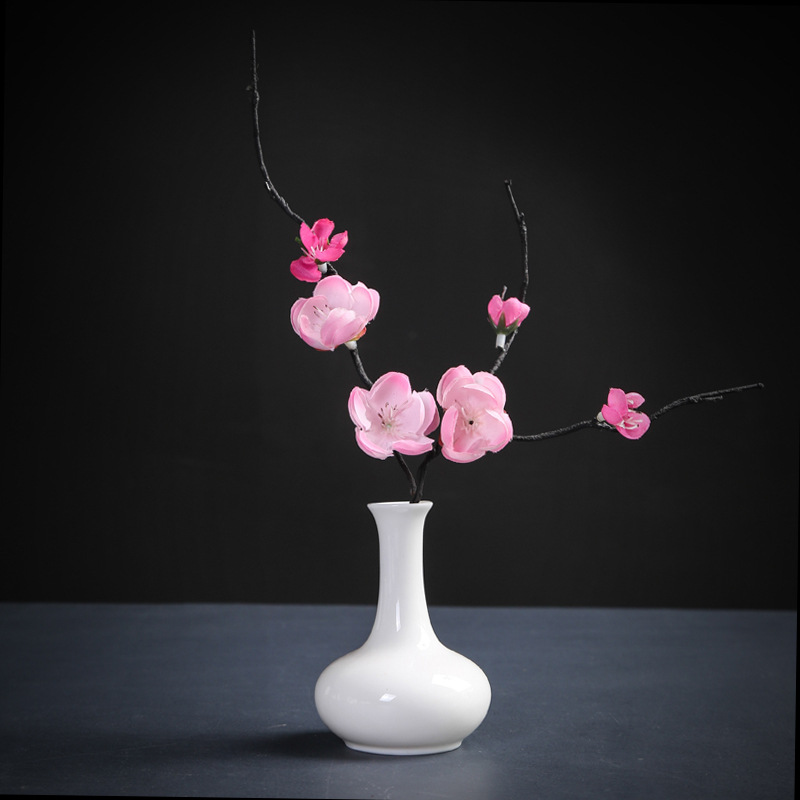 Winjiang simple porcelana blanca seca florero decoración mini blanco cerámica Arreglo de La Flor mesa de té decoración hidropónica flor