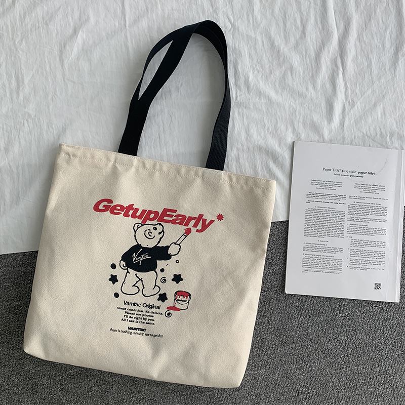 Estilo japonés Internet celebridad nueva bolsa de lona de gran capacidad hombro de las mujeres estilo coreano de moda retro Harajuku estudiante universitario bolsa de la escuela ins