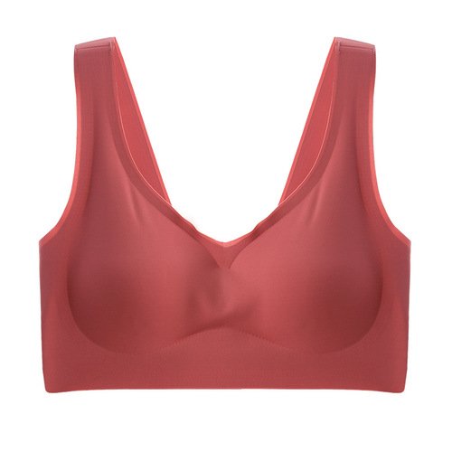 New 200 catties fat mm plus size seamless underwear women's sports vest without rims shockproof sleep bra