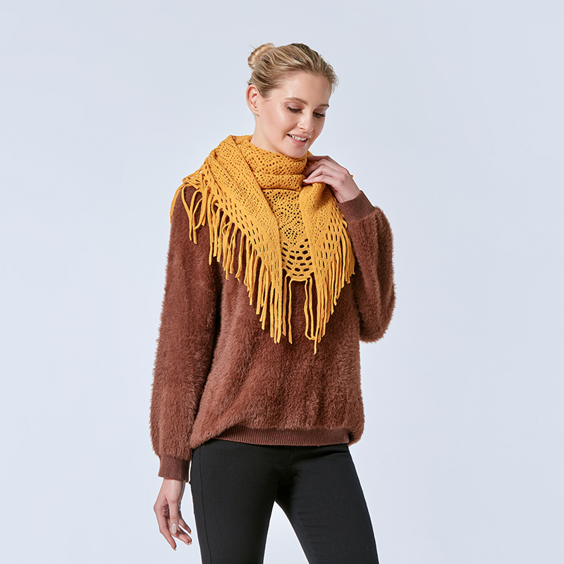 Women's Fashion Solid Color Imitation Cashmere Tassel Shawls display picture 22