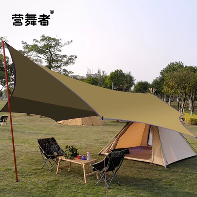 Camp dancer octagonal outdoor camping tent technology TC cotton multi-person camping leisure sunscreen shading polyester cotton canopy (Çadırlar) - khakis-414-m