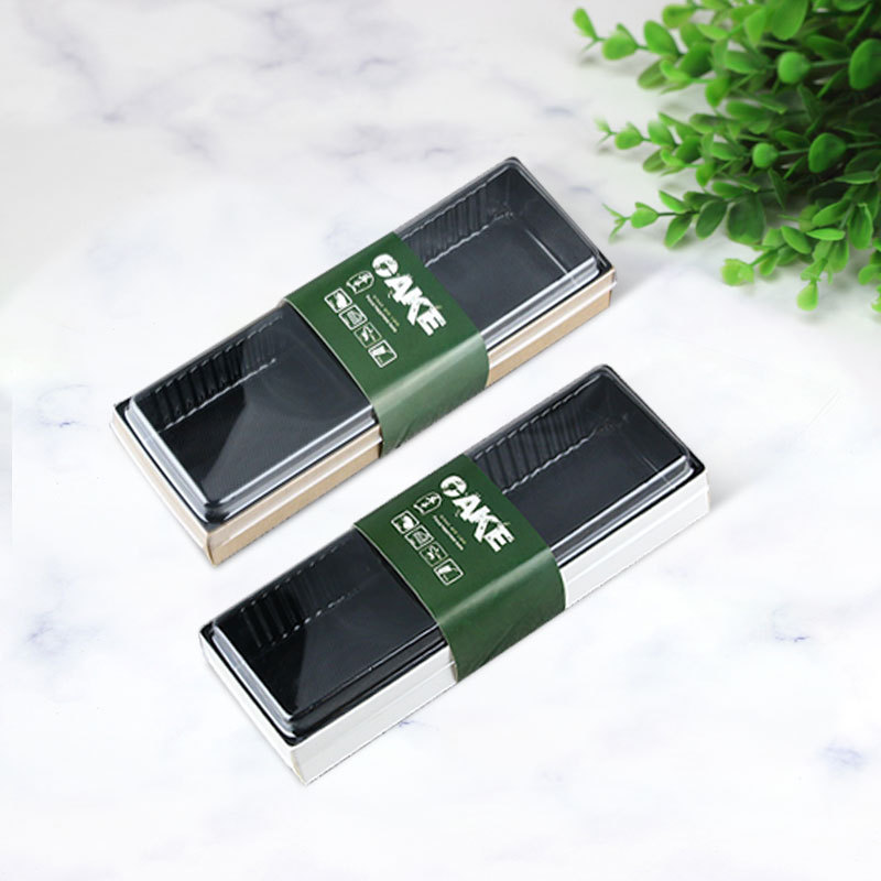 4粒常温肉松蛋糕盒 6粒梯形蛋糕切片盒 批发透明迷你蛋糕卷包装盒