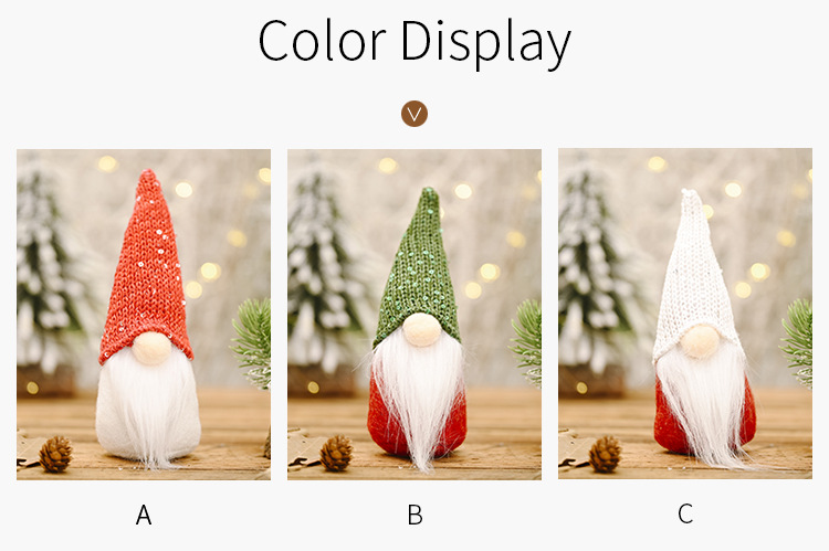 Sequined Hat Doll Christmas Decoration