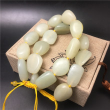 新疆和田玉籽料原石手链 男女款随形原石手串手链和田玉随形手串