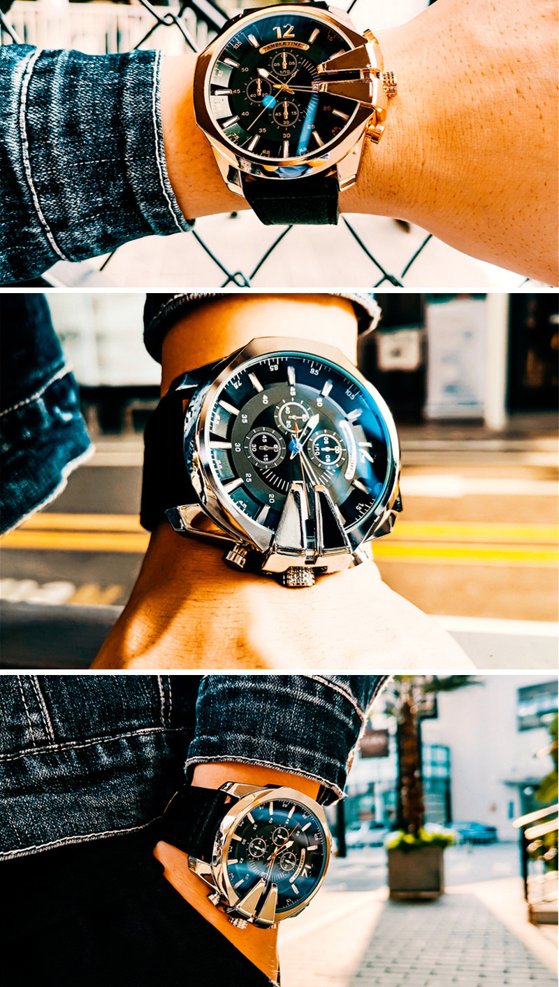 Bernstein zeit heißer verkauf quarzuhr blau licht gold objektiv wasserdicht kalender voll automatische herren uhr pin schnalle business herren uhr_voghion.com