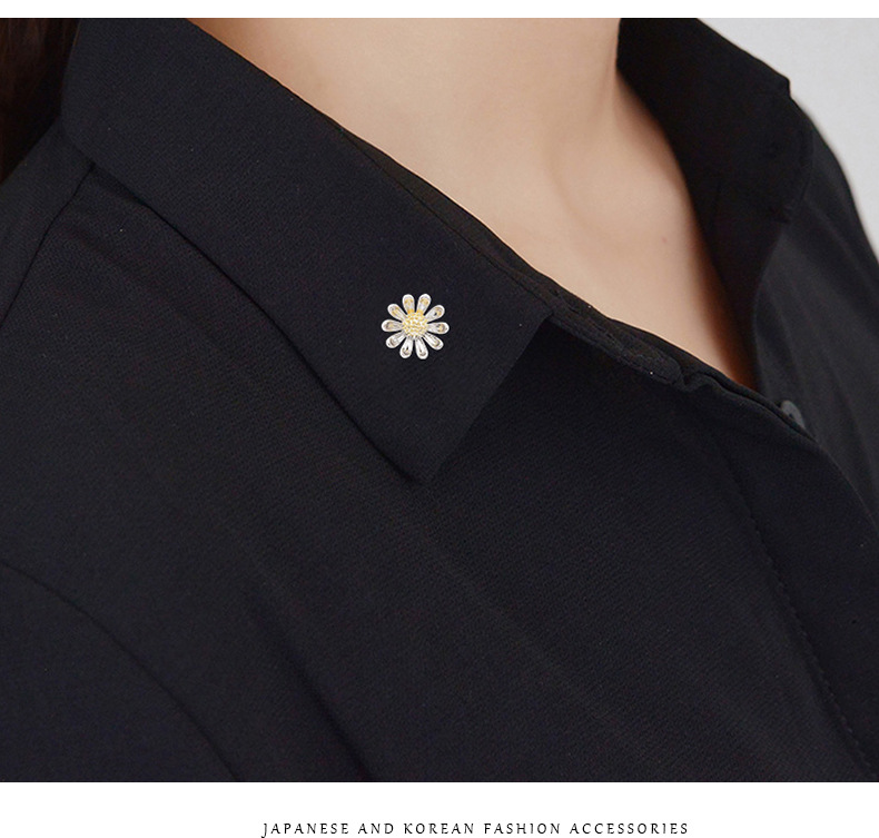 Mini small daisy cute floral collar pin female Korean brooch corsage shirt accessories pin collar bucklepicture10
