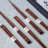 Nishida Muyu letters/Golden flower chopsticks 5 pairs of gift boxes Japanese -style chopsticks wooden chopsticks household solid wood pointed chopsticks