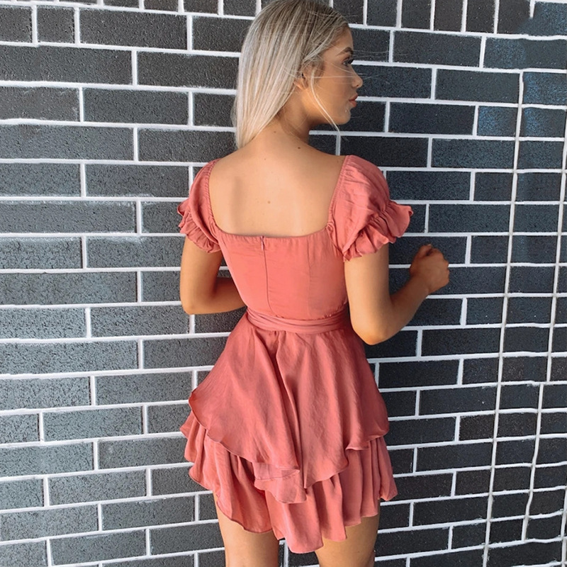 autumn solid color backless dress nihaostyles clothing wholesale NSFD70817