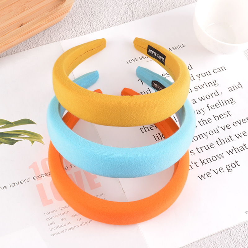 Simple Pure Color Sponge Headband display picture 7