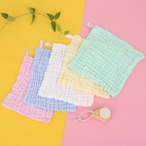Six-layer gauze cotton plain square towel newborn saliva towel infant handkerchief face towel children's face towel wipe hands