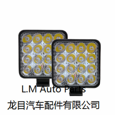 厂家直销48W方形迷你款工作灯辅助灯工程射灯头灯改装前照灯