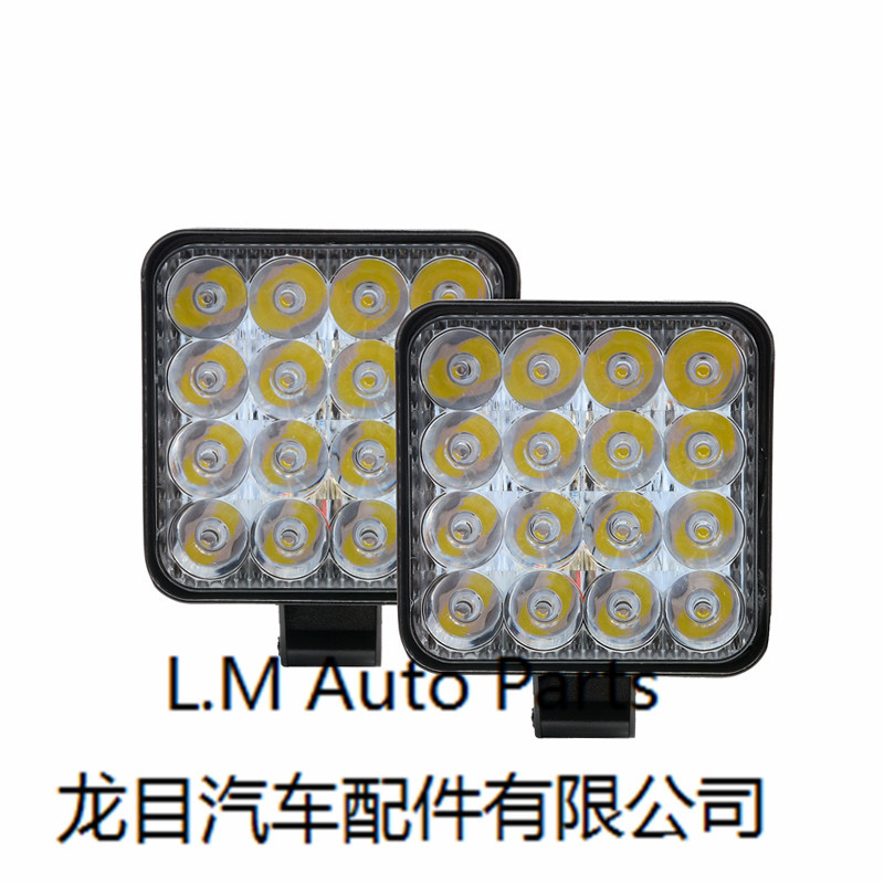 厂家直销48W方形迷你款工作灯辅助灯工程射灯头灯改装前照灯