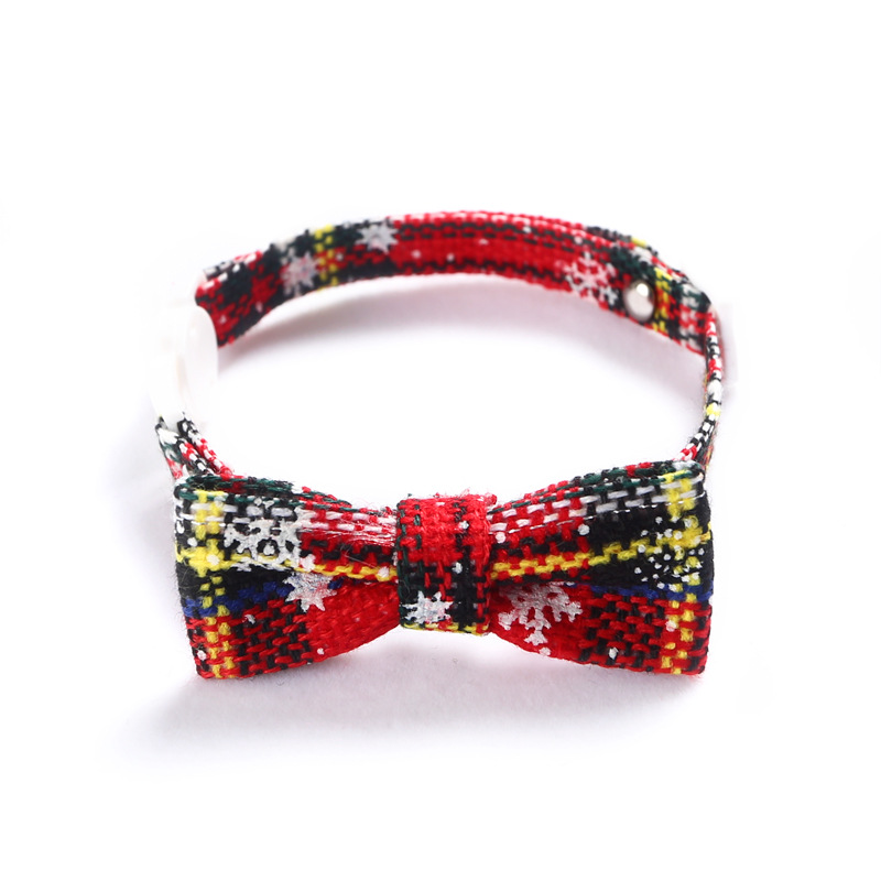 Amazon Snowflake Navidad Red Plaid ajustable pet corbata collar campana arco gatos perros collar perro