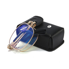 遠近兩用老花鏡防藍光雙光男女款摺疊便攜帶盒眼鏡漸進多焦點老光