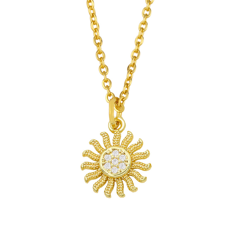 simple wild sun moon diamond necklace