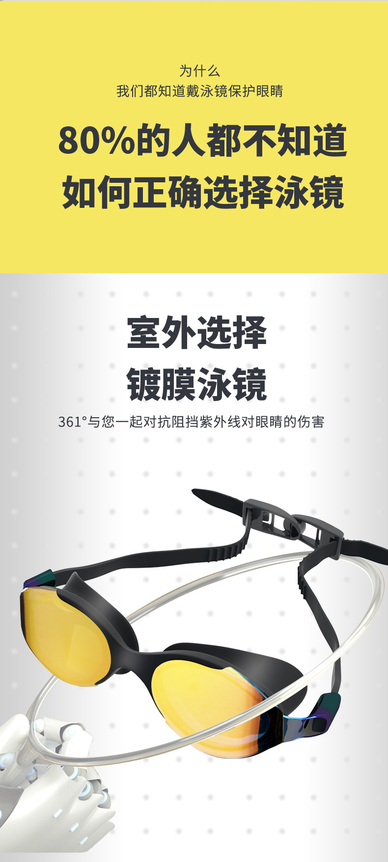 361泳镜用品高清防水防雾游泳眼镜专业运动男女装备护目套装批发详情4