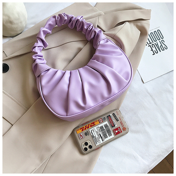Women's Small All Seasons Pu Leather Solid Color Fashion Dumpling Shape Magnetic Buckle Underarm Bag display picture 69