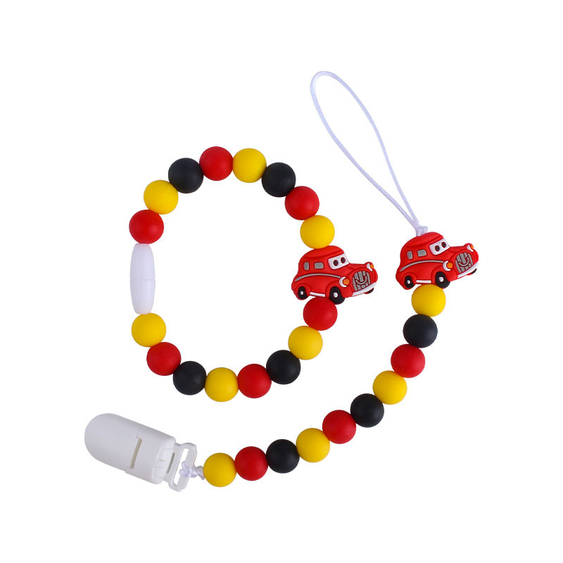 Explosivo bebé suministros plástico chupete clip bebé calmante silicona animal coche juguete mordedor cadena