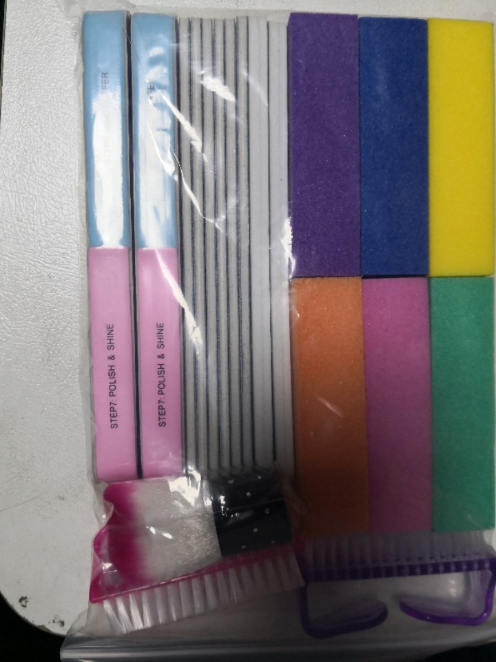 美甲打磨挫条 豆腐块套装 修甲工具19件套 灰砂挫工具|ms