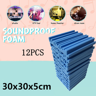 12PCs wide frequency sound absorbing and soundproof sponge KTV recording studio piano room drum room silencer sponge 30*30 * 5cm