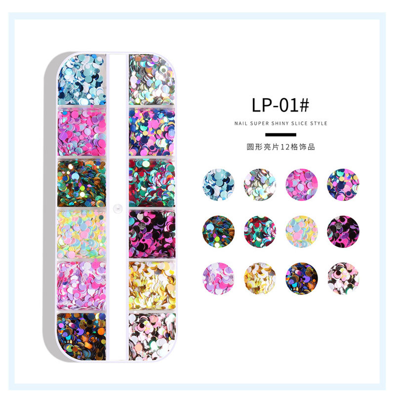 Uñas de belleza ronda lentejuelas Pequeño Libro Rojo mismo estilo Polka Dot fototerapia pegamento parche de uñas láser decoración de uñas joyería de uñas