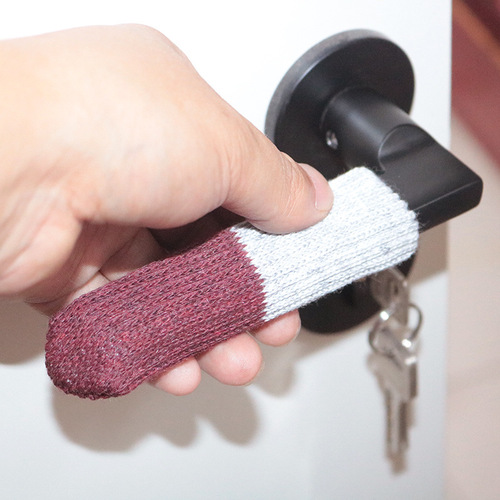 Door handle gloves knitted entry door handle protection suite door interior door double layer thickening does not fall off safety and anti-collision