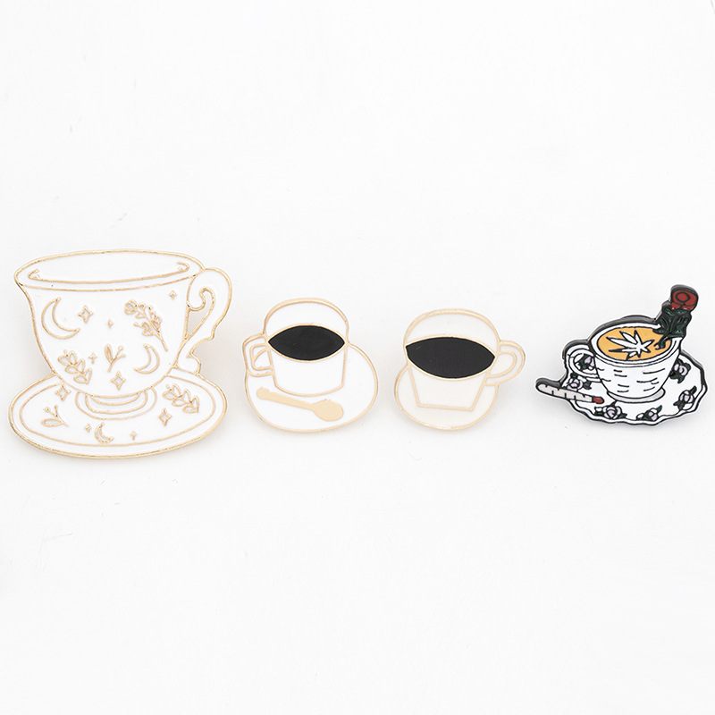 New  Punk Style Retro Palace Coffee Cup Brooch display picture 2