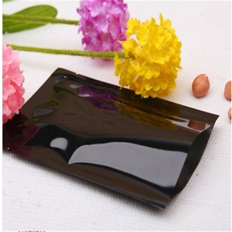 黑色铝箔平口袋厂家 双面黑色 咖啡袋 避光药粉包装袋 面膜复合袋