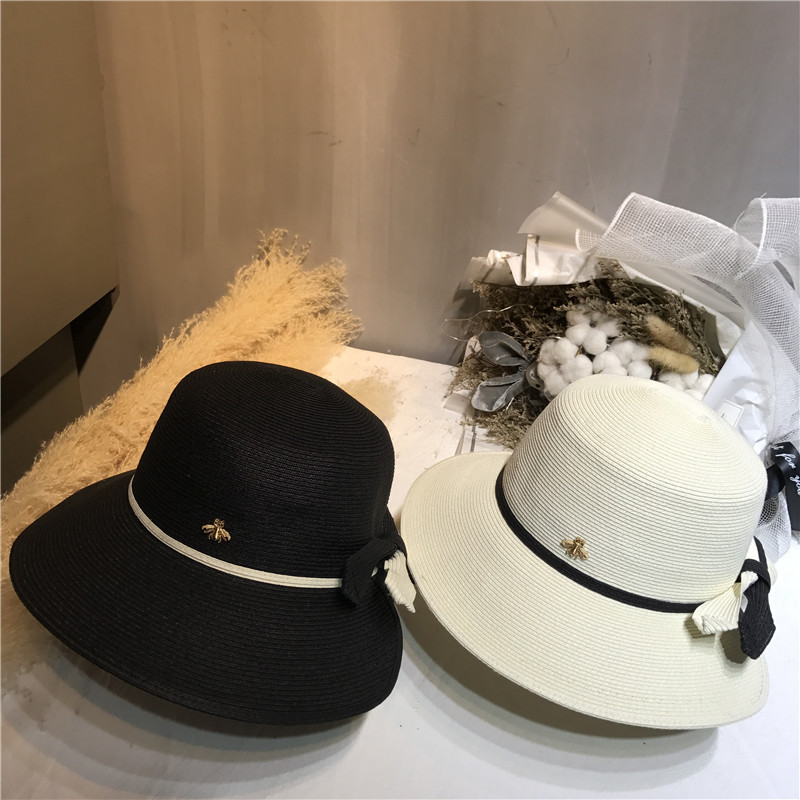 帮手描述图：孙俪明星同款女帽子日系新款女草帽可折叠防晒帽渔夫