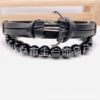 Men's fashionable magnetic accessory, bracelet, European style, genuine leather, wholesale