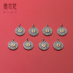 S925 Silver Matte Retro Year of Birth Twelve Chinese Zodiac Signs & Eight Guardian Deity Pendant DIY Bracelet Material Charm