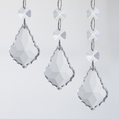 机磨枫叶DIY水晶珠帘吊坠  水晶灯配件　婚庆圣诞酒店工程灯配件