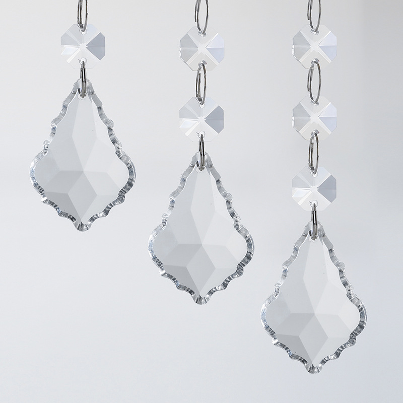 机磨枫叶DIY水晶珠帘吊坠  水晶灯配件　婚庆圣诞酒店工程灯配件