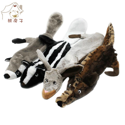 宠物啃咬毛绒发声玩具仿真动物皮壳跨境电商厂家批发宠物用品