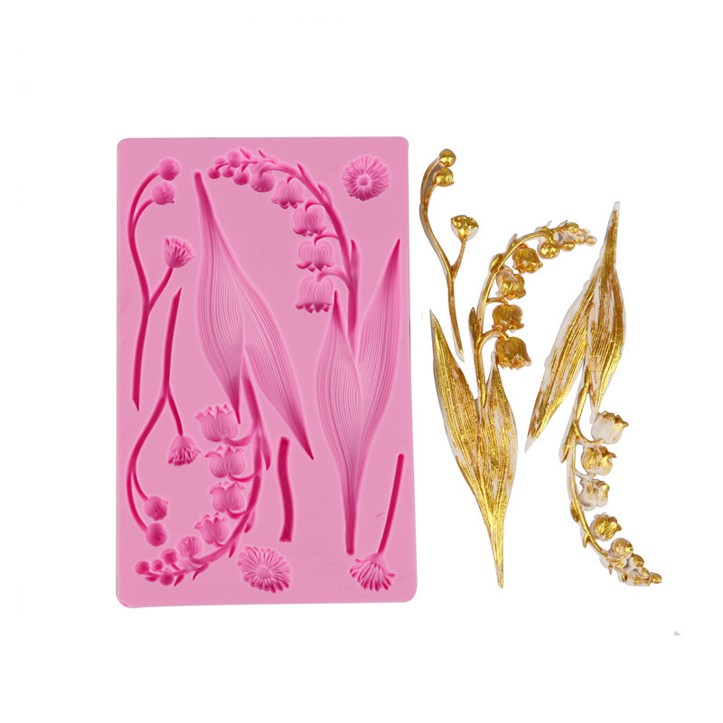 Fondant flor molde Lily silicona molde seco paso pastel hornear molde DIY epoxi molde en stock