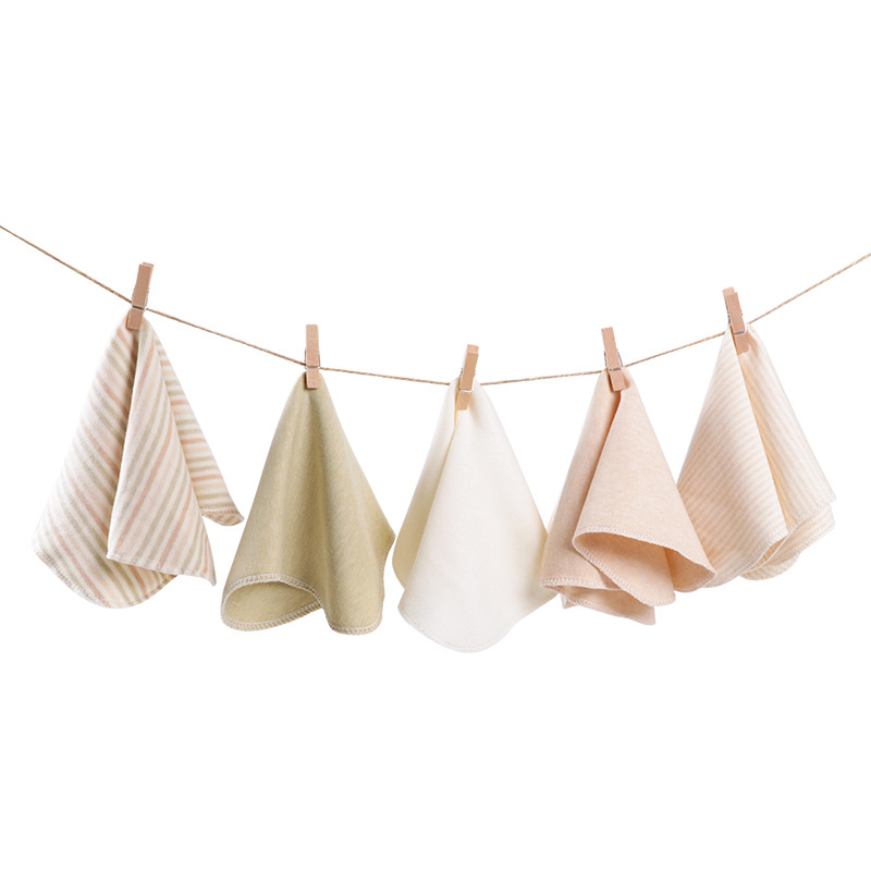 Bebé Toalla de saliva toalla cuadrada recién nacido cara limpie nariz toalla bebé pañuelo cinco paquete en stock al por mayor