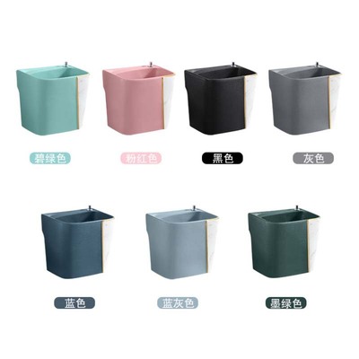 北欧拖布池家用阳台卫生间地排套餐拖把池陶瓷墩布池落地式彩色