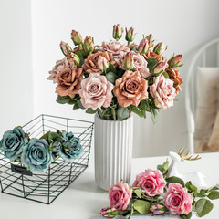 2 high-end touch rose single-stem curled edge rose home decor artificial flower simulated flower moisturizing tea rose