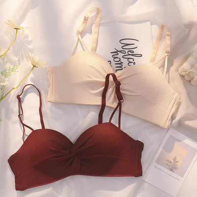 兰娥新款舒适透气乳胶棉少女内衣 无钢圈聚拢小胸文胸001单件|ms