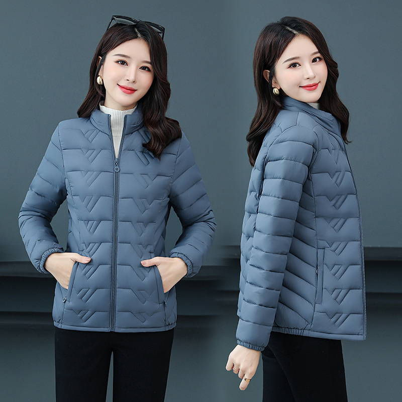 2021 nueva chaqueta de algodón de pluma para mujeres corta y delgada chaqueta de algodón coreana delgada chaqueta de algodón de invierno image 2