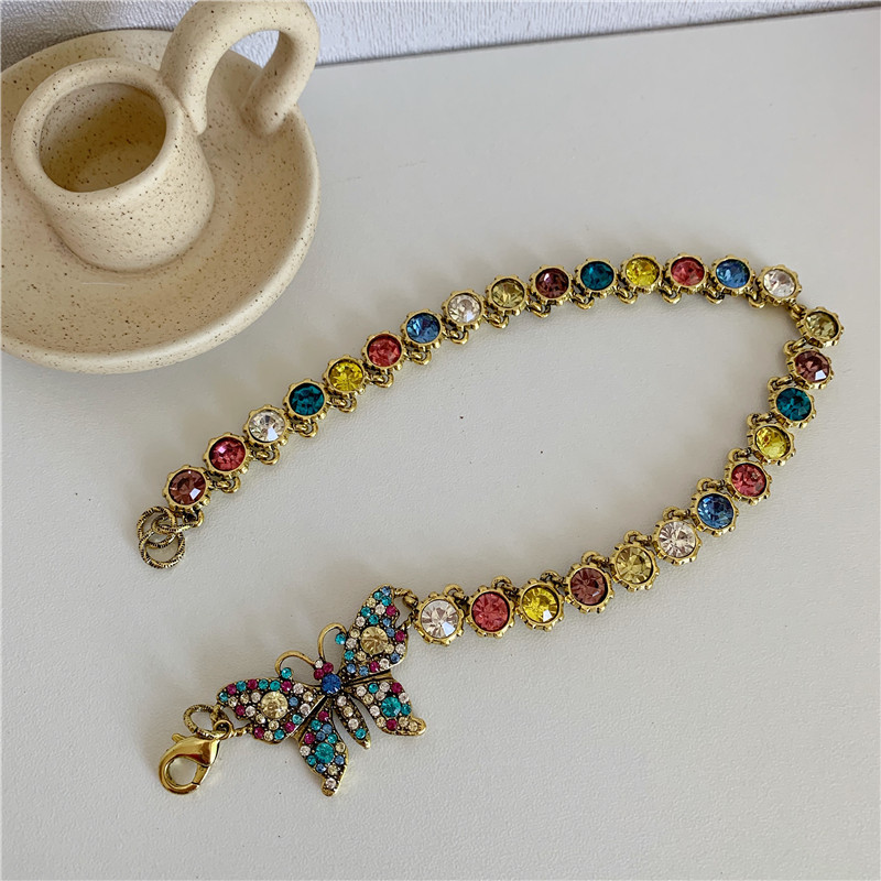 Zircon Diamond Butterfly Necklace Choker Clavicle Chain Bracelet Wholesale Nihaojewelry display picture 3